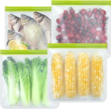 4 Pack Reusable Silicone Gallon Freezer Storage Bags