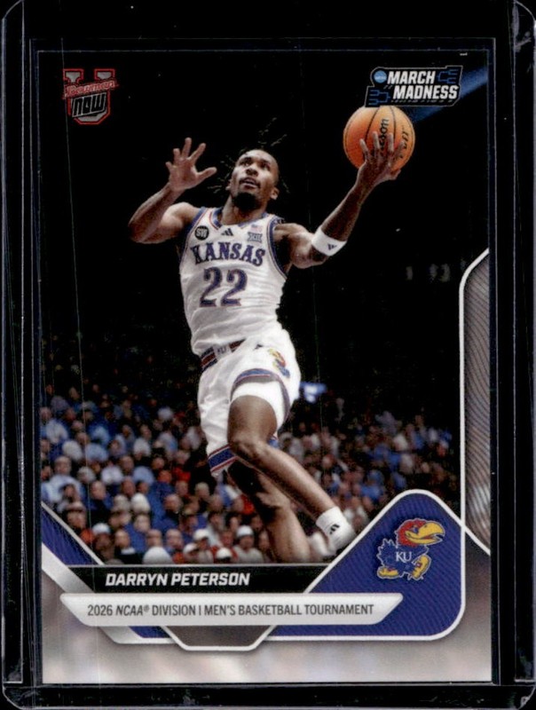 2025-26 Bowman U Now March Madness Darryn Peterson #1 Jayhawks