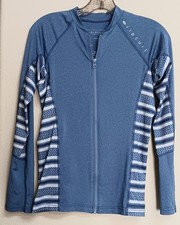 Rip Curl UV Protection Full Zip Rash Guard Women's L Blue Surf Beach Activewear