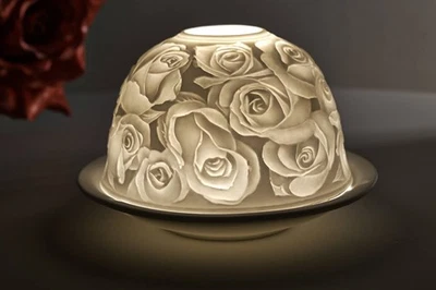 Dome Light, Nr. 30005 Rosen - Teelicht Windlicht Dekoration Porzellanteelicht - Bild 1 von 4