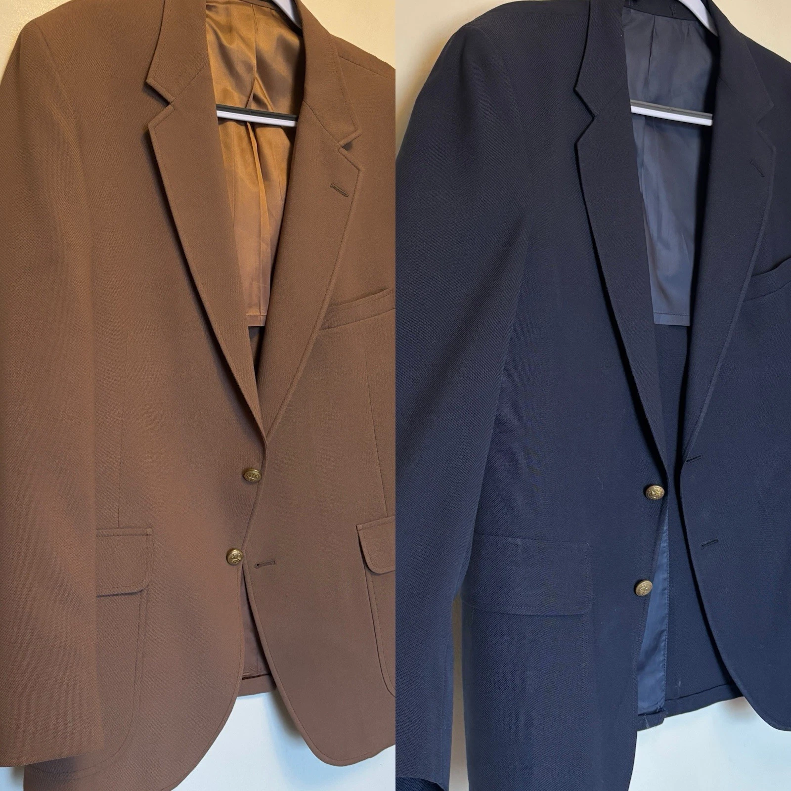 Lot of 2 Vintage American Craftsmen Sport Coat Gold Buttons Preppy Academia USA