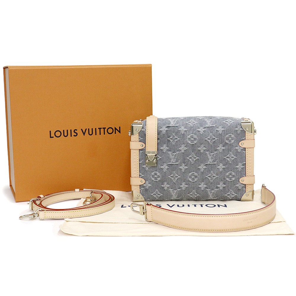 LOUIS VUITTON Side Trunk MM Shoulder Bag Monogram Denim, Washed