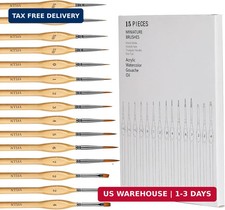 Miniature Paint Brushes, 15PCS Model Brushes Detail Paint Brush Set, Fine Detail