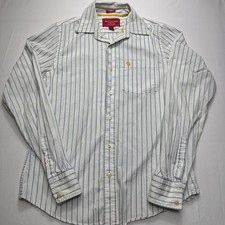 Abercrombie Fitch Button Up Shirt Mens Large Blue White Long Sleeve W/DMG