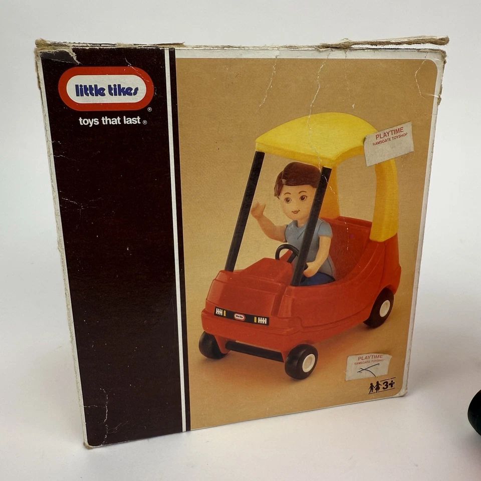 Vintage Little Tikes Dolls House Sized Cozy Coupe Car In Red/Yellow 1990s Toy 6" - Image 2 of 4