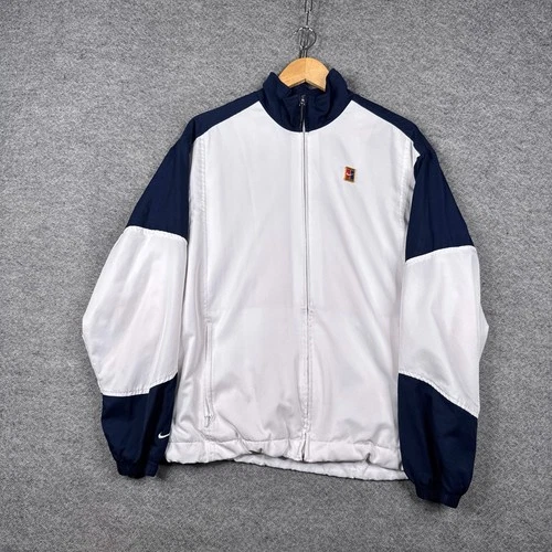 Vintage 90s Jacket Mens Medium M White Nike Challenge Court Andre Agassi - product listing photo
