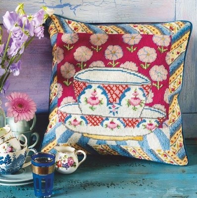 EHRMAN Türkischer Tee KAFFE FASSETT nicht mehr produziert selten GOBELIN NADELSPITZEN-SET