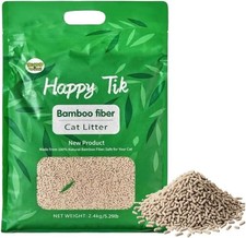 Plant-Based Bamboo Fiber Cat Litter Green Eco Friendly Powerful Odor Control