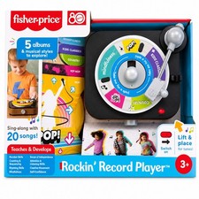 Fisher-Price Rockin' Record Player Toy 5 Albums 20 Songs Educational Music 3
