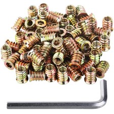 60PCS 1/4-20 Threaded Inserts for Wood *15mm, Exceptional 1/4-20*15mm-60Pcs