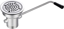 Commercial Sink Drain with Twist Handle, Leakproof Waste Valve for Restaurants