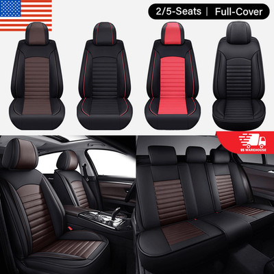 For Hummer Seat Covers Leather 5 Seat Full Set /2 Front Rear Cushion Protector
