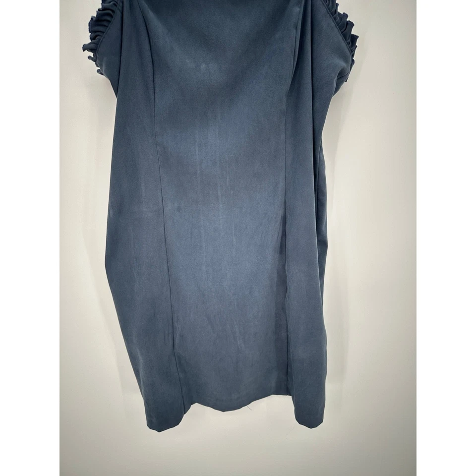Positive Attitude Womens Vintage Y2K 90s Bodycon Mini Dress Size 14 Blue Ruffle - Image 4 of 4