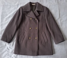 Marks & Spencer Petite 100% Pure New Wool Navy Pea Coat UK 12