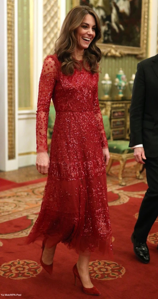 Needle & Thread Aurora, Red Sequin Maxi Dress UK 8 Us 4 ASO Kate Middleton Royal - Image 2 of 4