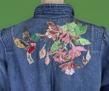 Vintage Sergio Valente  Hand Painted Denim Jacket  Wearable Boho Art  1980s