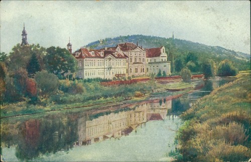 Königsaal-Prag Zbraslav Praha Schloss Zbraslav mit Spiegelung 1926 - Bild 2 von 3