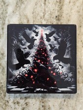 Dark / Evil Christmas Tree 4 in x 4 in custom made ceramic coaster
