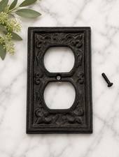 1 Vintage Brown Farmhouse Cast Iron Wall Outl...