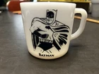 VINTAGE 1966 WESTFIELD BATMAN DOUBLE SIDED MILK GLASS COFFEE CUP MUG