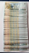 Romania 1000 lei 1998 lot x 100 UNC Consecutive Serial Numbers 013C1454101-200