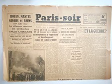 Journal Paris Soir 1St June 1944 "And The War By Cousteau - Algeria"