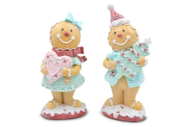 Peluche Omino Di Pan Di Zenzero Toyland 20 Cm Con Fiocco - Giocattolo Morbido Per Natale, Decorazione Per Albero, Colore Blu Fiocco, Adatto A Tutte Le Età
