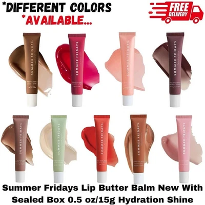 BRANDED Summer Fridays Lip Butter Balm New With Sealed Box 0.5 oz/15g Hydration Shine UK