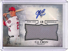 2015 Topps Triple Threads C.J. Cron Unity Jumbo Relic Autograph /99 #UAJR-CC