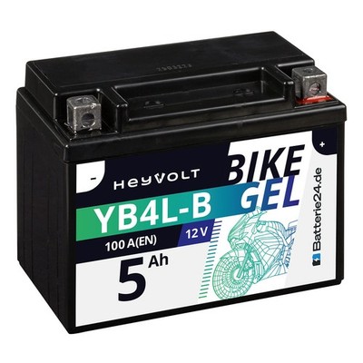 GEL Rollerbatterie 12V 5Ah YB4L-B CB4L-B YB4L-A 50411 12N4-3B ers. 4Ah Motorrad