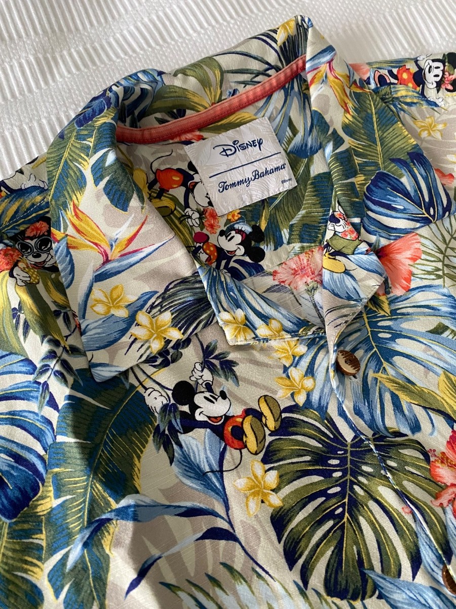 Tommy Bahama Mickey Mouse Button Up Shirt Mens Camp Shirt Tommy