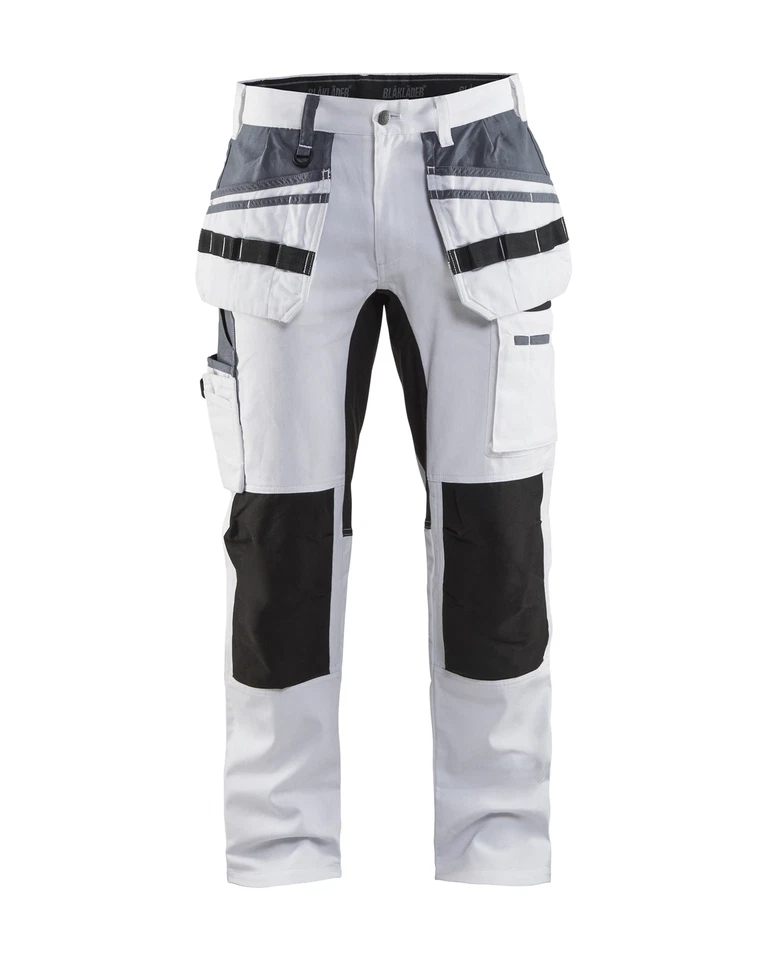 BLAKLADER Blakläder Maler Hose mit Stretch Einsätzen 1910 1000 in weiß/schwarz