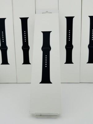 Apple Watch Sport Band 42 44 45 46 49mm Serie 1-10 Ultra SE Mitternacht Schwarz