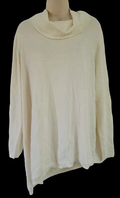 NWT Chicos White Cowl Neck Long Sleeve Asymmetrical Knit Tunic Minimalism Boho 4