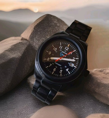 Rare ArmourLite Officer Field AL304 Shatterproof Armourglass Black PVD Bracelet