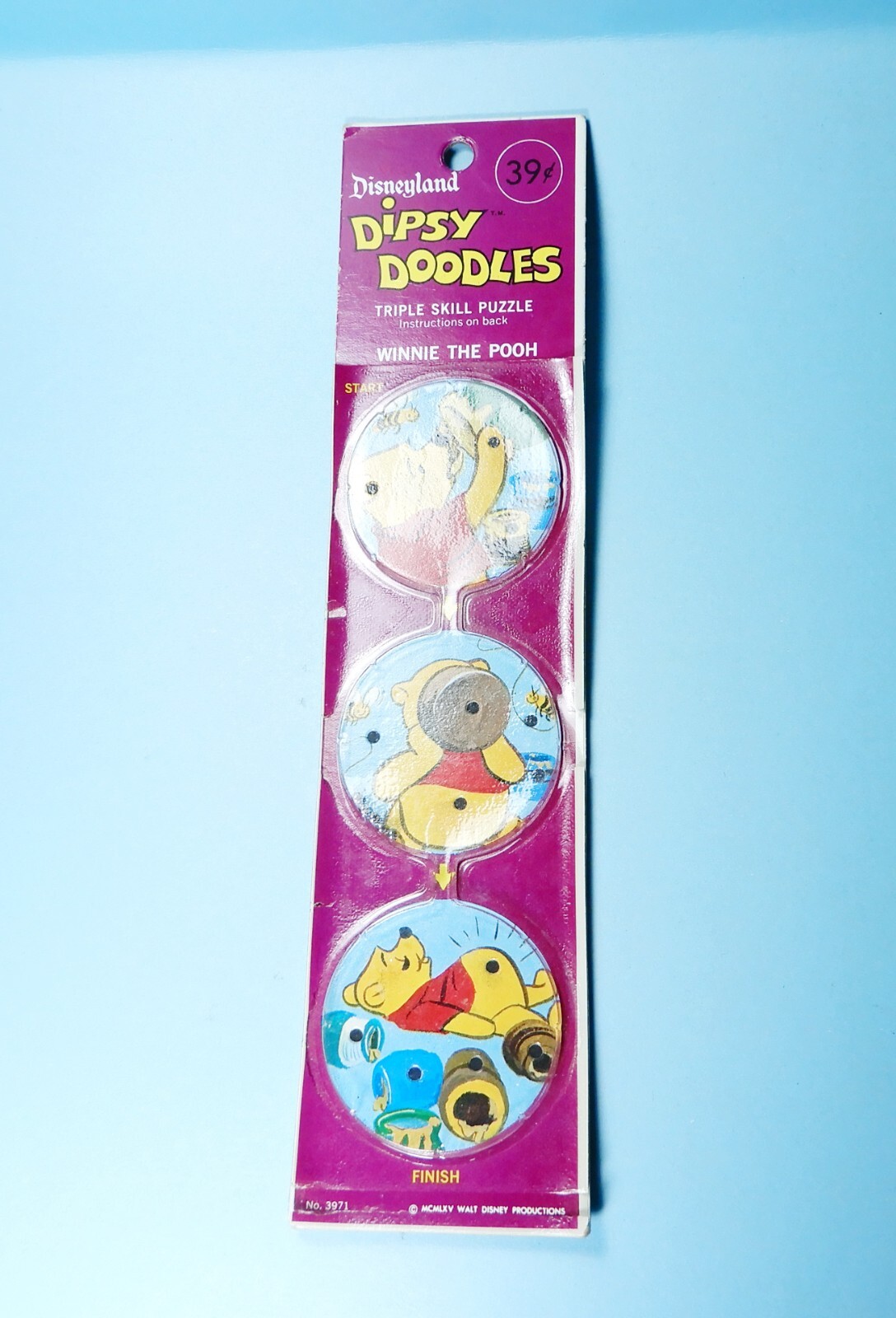 Vintage Disneyland Winnie The Pooh Dipsy Doodles Triple Skill Puzzle