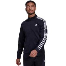 adidas Men's Essentials 3-Stripes Tricot Track Jacket  Small  50 Retail