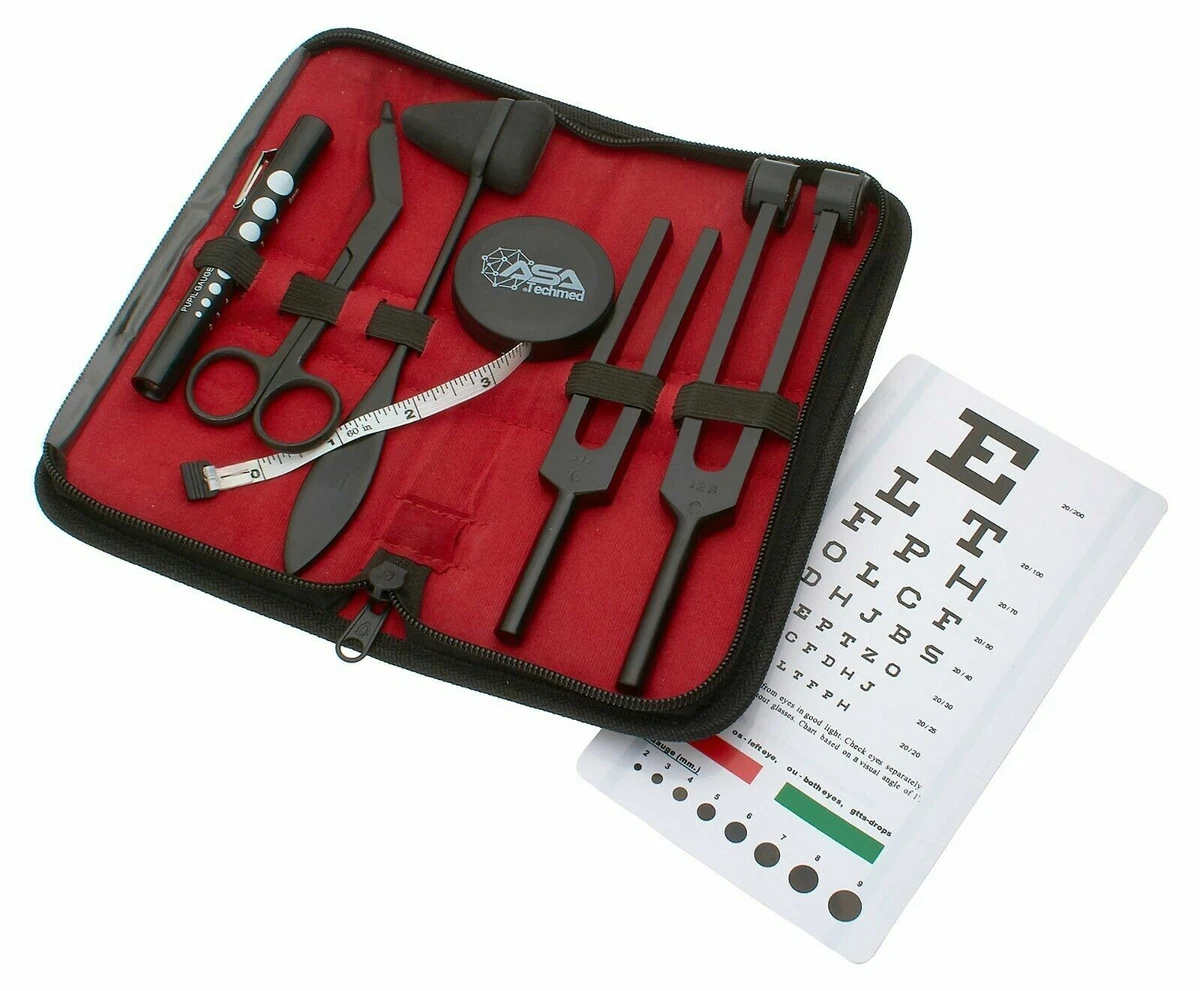 Marteau à Réflexes Neurologique Buck - Avec Brosse Et Picot, En Acier Inox Et Caoutchouc