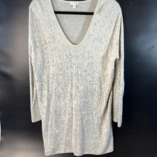 J Jill Dress Medium Long Sleeve Gray Ombré Cozy Sweater V-Neck Shift Pullover