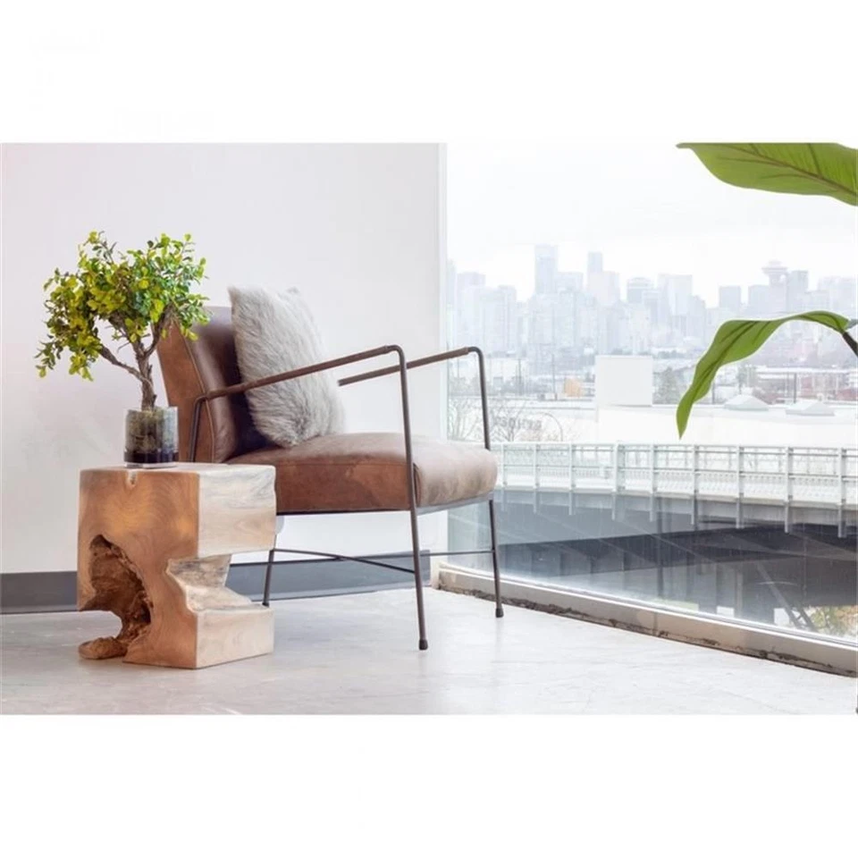 Sillón de cuero Dagwood Moe's Home Collection Foto 3 de 4