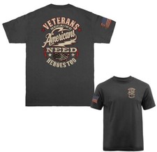 America's Hero Veterans Military Patriotic US Flag Graphic T-shirt
