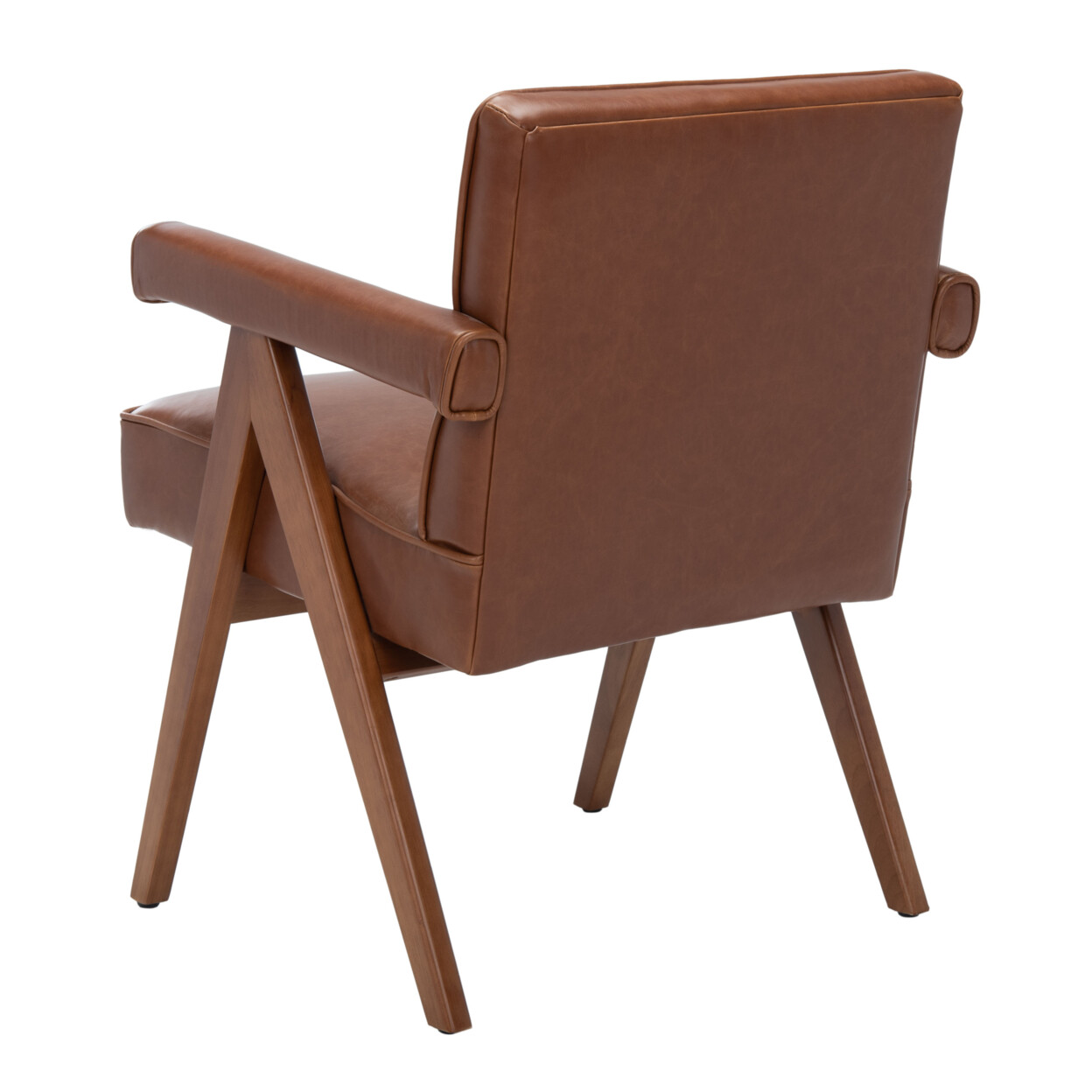 SAFAVIEH Suri Mid-Century Arm Chair | Cognac / Walnut |