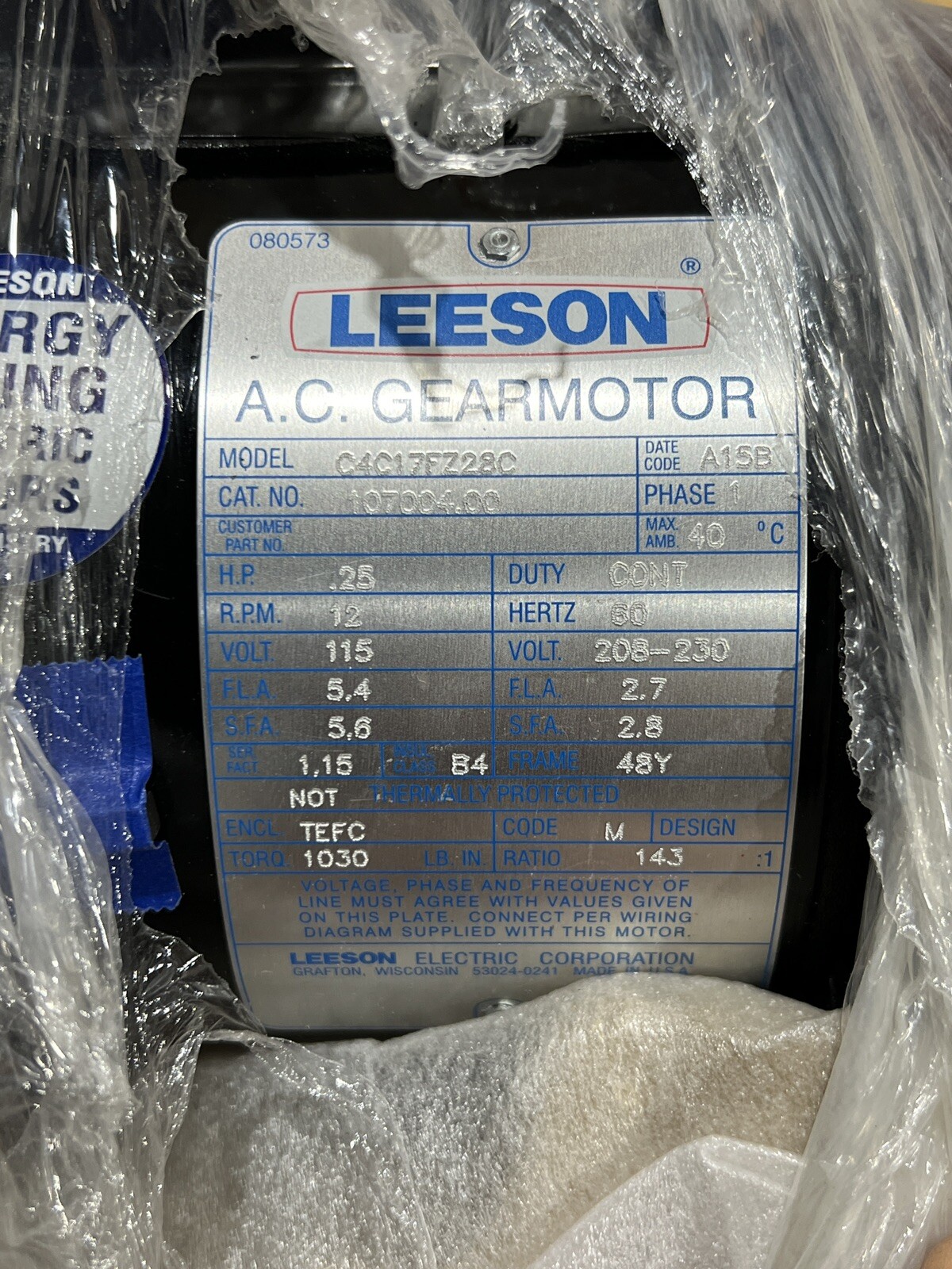 Leeson AC Gear Motor eBay