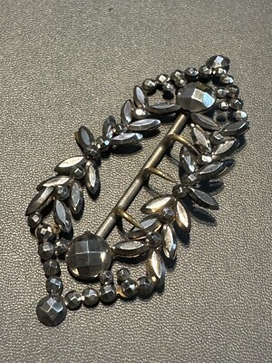 Vintage Hematite Silver Belt Buckle Vintage Silver Chain Belt | Beadparadise.com main image 4