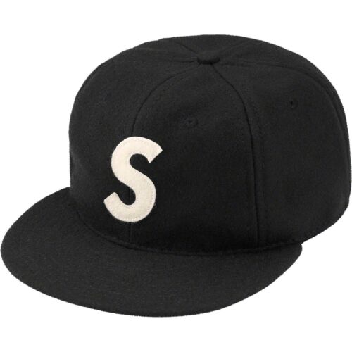 Supreme Ebbets S Logo Fitted 6-Panel Hat Cap "BLACK" Size 7 1/8 NWOT SS23 - 第 1/2 張圖片