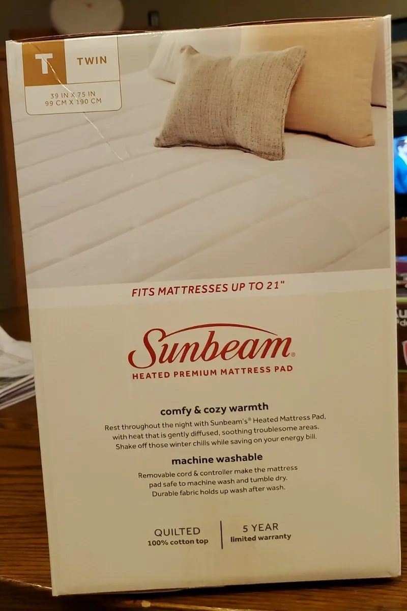 Sunbeam Full Sized Mattress Pad with WiFi and Heated Body Pillow