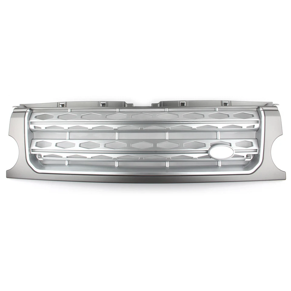 Para Land Rover Discovery LR3 grade dianteira para-choque malha favo de mel prata 2003-2009 - Imagem 3 de 4