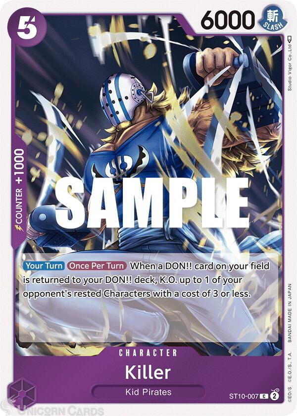 ST10-007 Killer : Common Foil English One Piece TCG Card : ST10: Ultra Deck: The