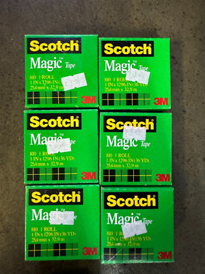 Scotch Magic Tape Refill 1/2'' x 1296'' 1'' Core Clear 6/Pack 810H3 NEW