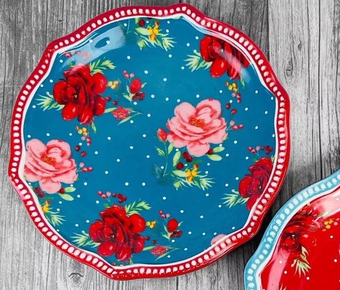 New Pioneer Woman Holiday ROSE TOSS Appetizer Plate